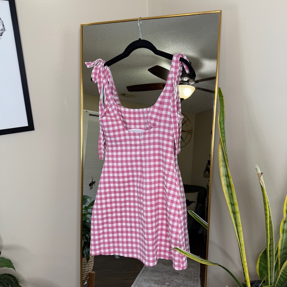 Zara Pink Gingham Sleeveless Dress - Picture 4 of 4